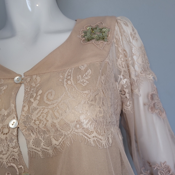 Odd Molly Anthropologie Lace Mesh Cardigan, VGUC, Size S - Picture 2 of 8